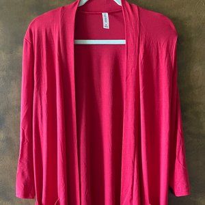 Open Long Cardigan, Red